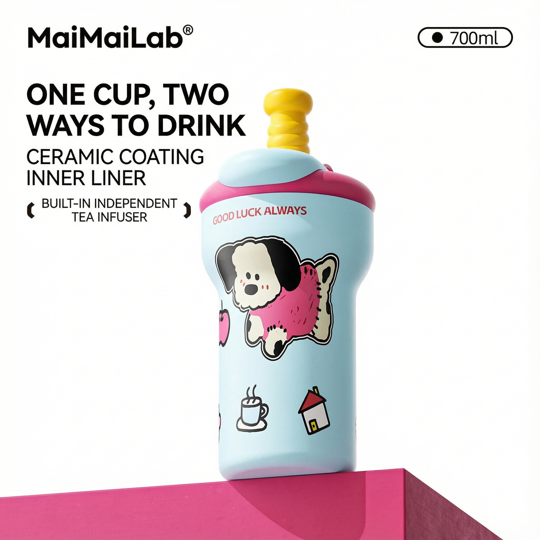 MaimaiLab Insulated Straw Bottle - 700 ml
