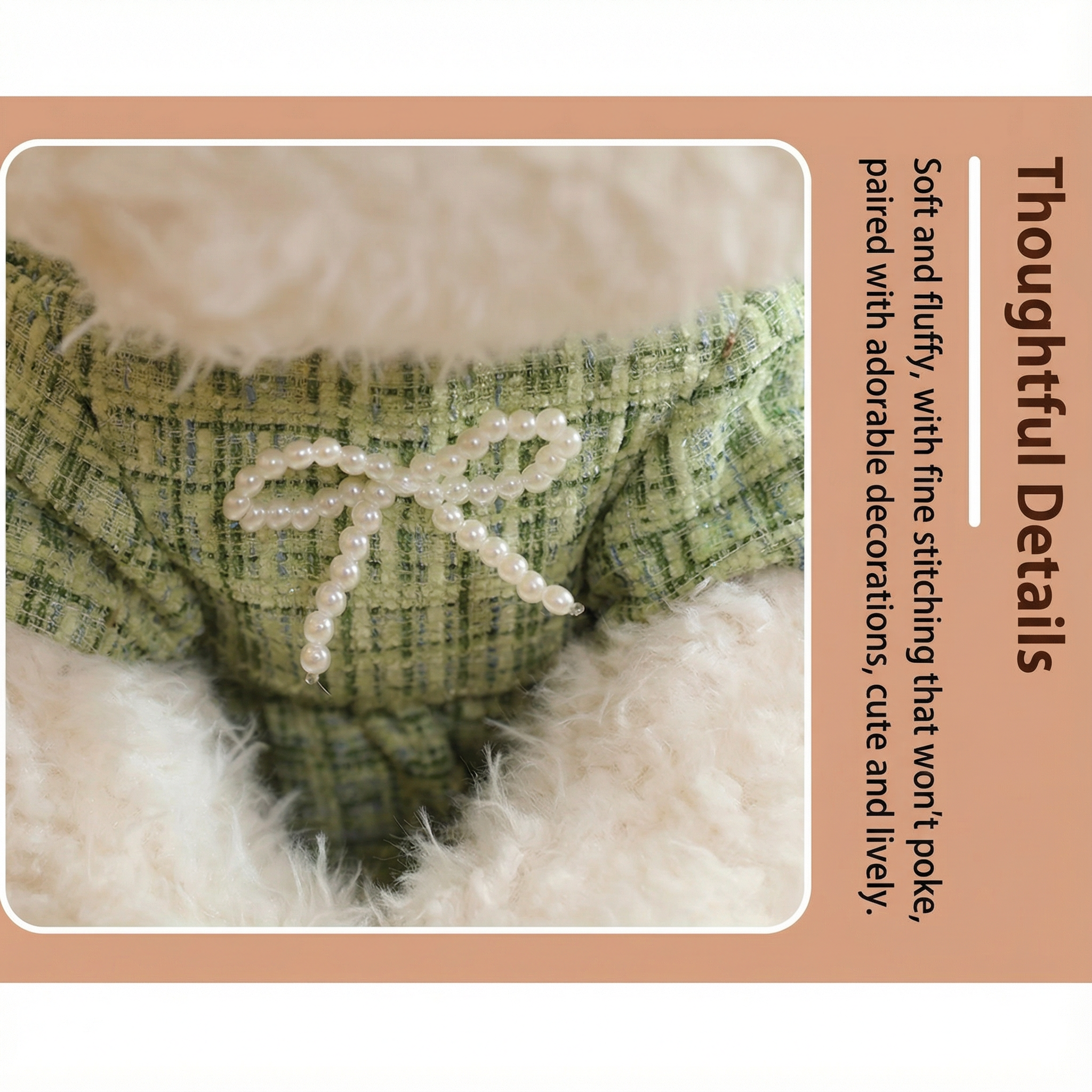 MaimaiLab Teddy Pup – Vintage Bow Plush (24cm)