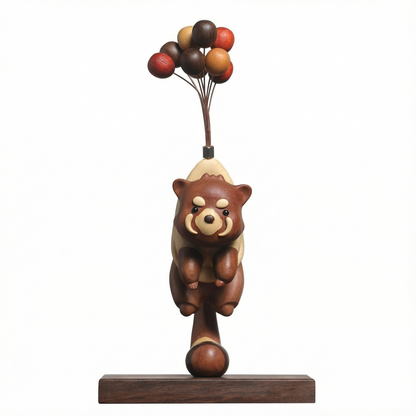 MaimaiLab Wooden Bear Balance Sculpture