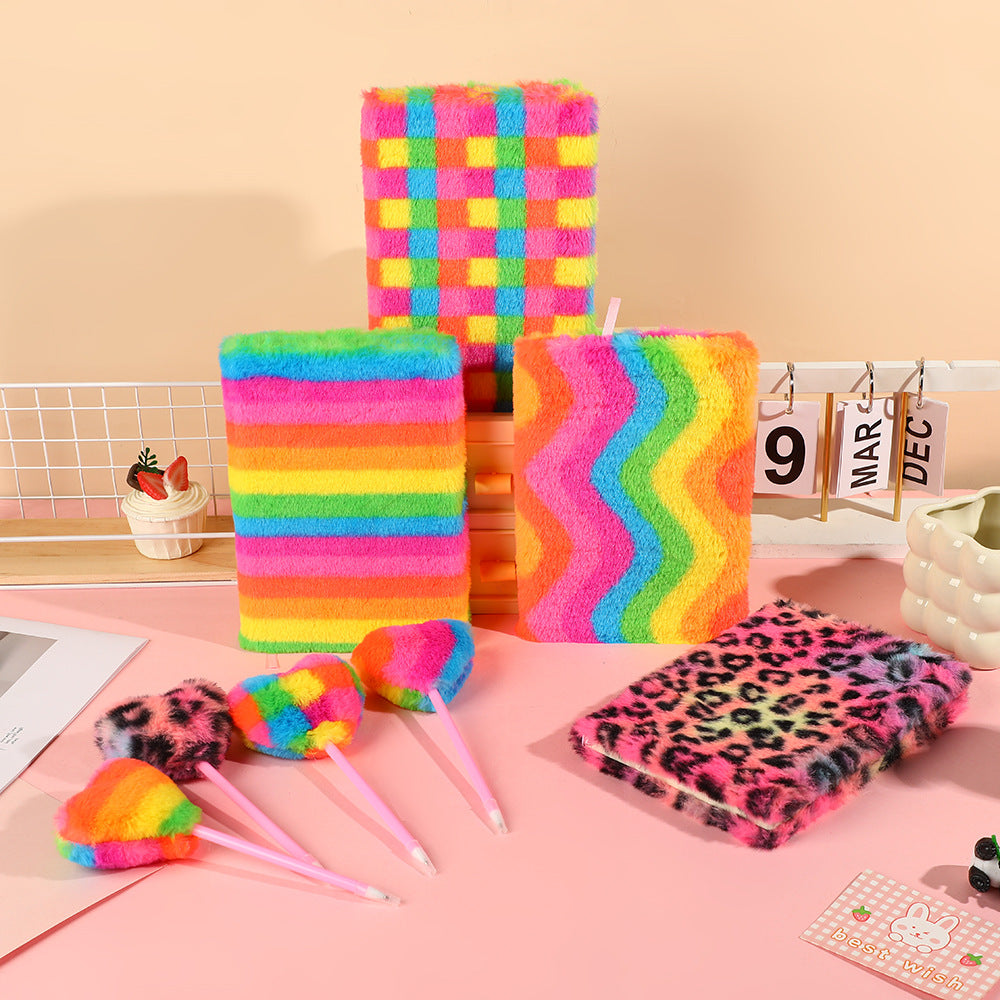 MaimaiLab Rainbow Plush Notebook Set