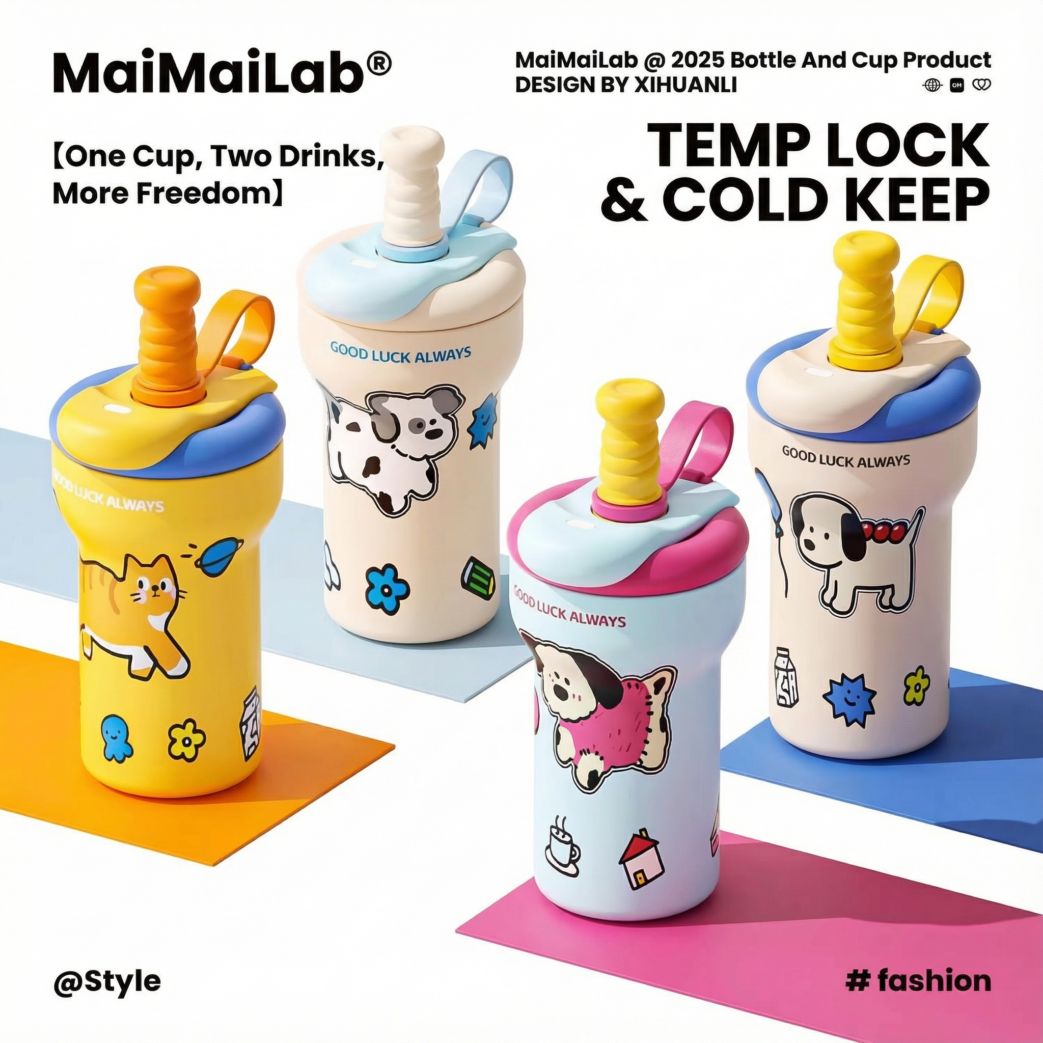 MaimaiLab Insulated Straw Bottle - 700 ml