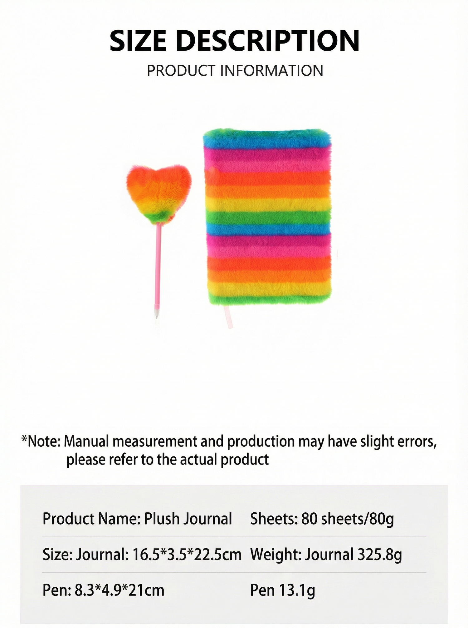 MaimaiLab Rainbow Plush Notebook Set