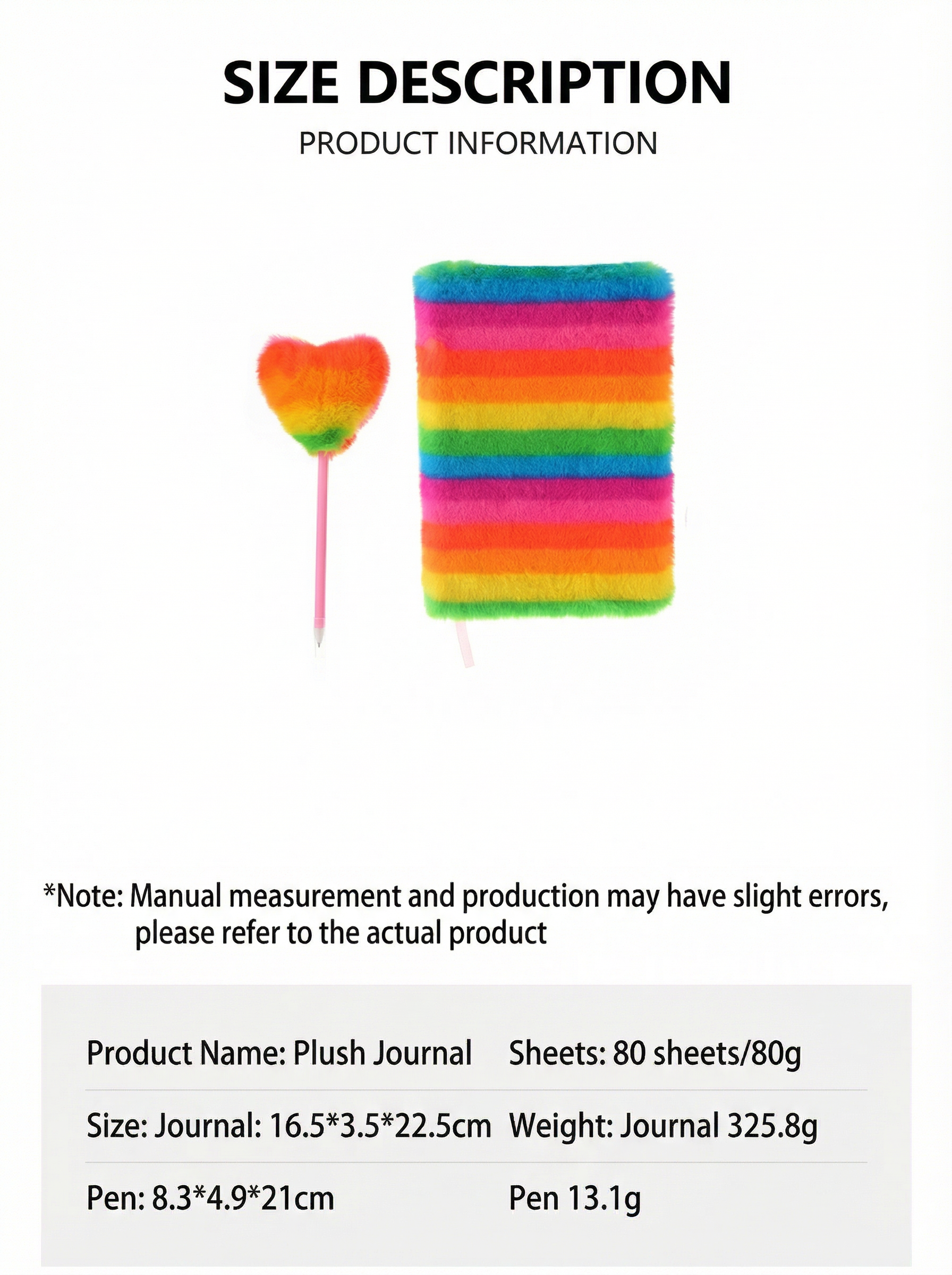 MaimaiLab Rainbow Plush Notebook Set