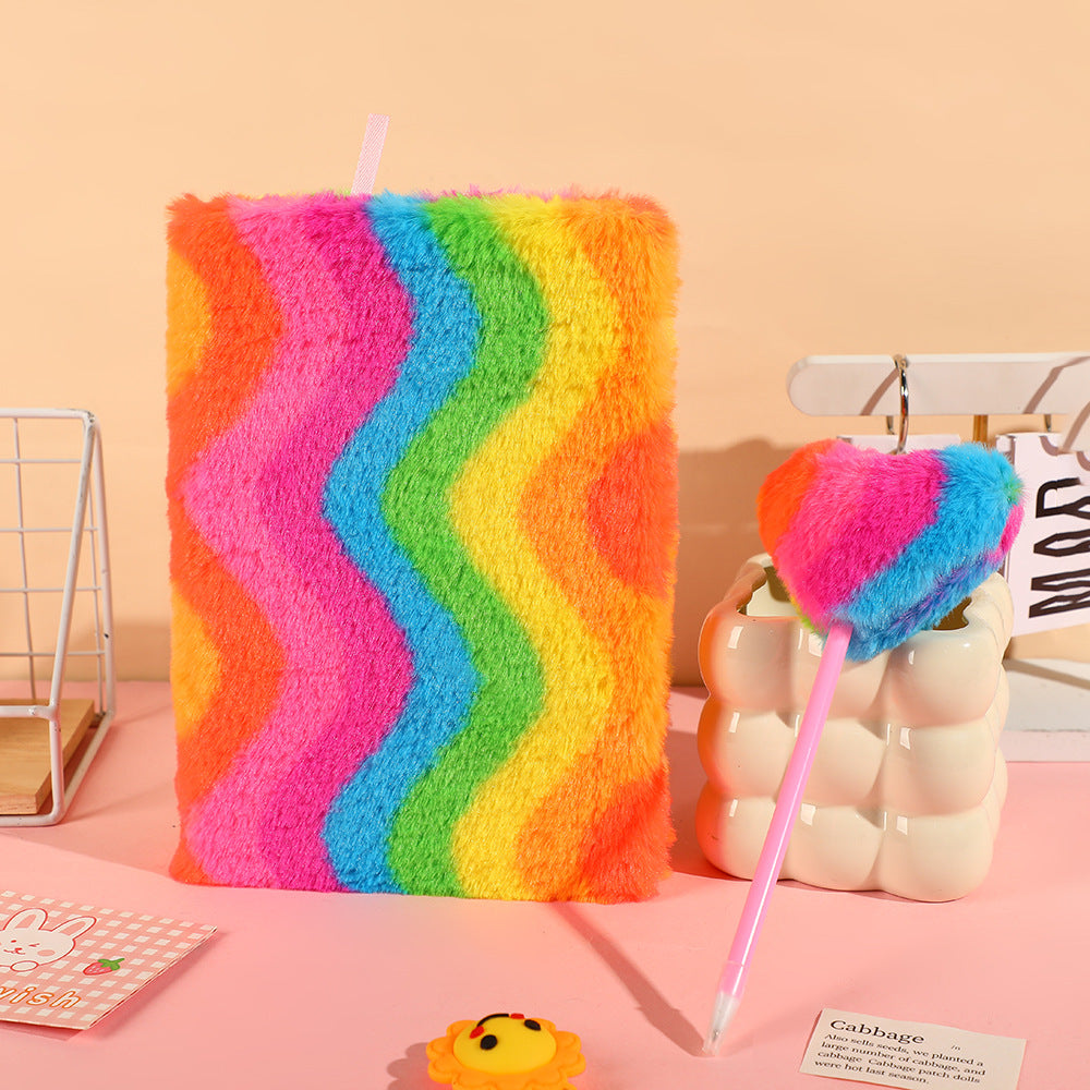 MaimaiLab Rainbow Plush Notebook Set