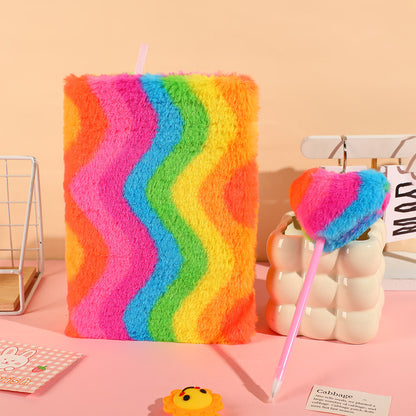 MaimaiLab Rainbow Plush Notebook Set