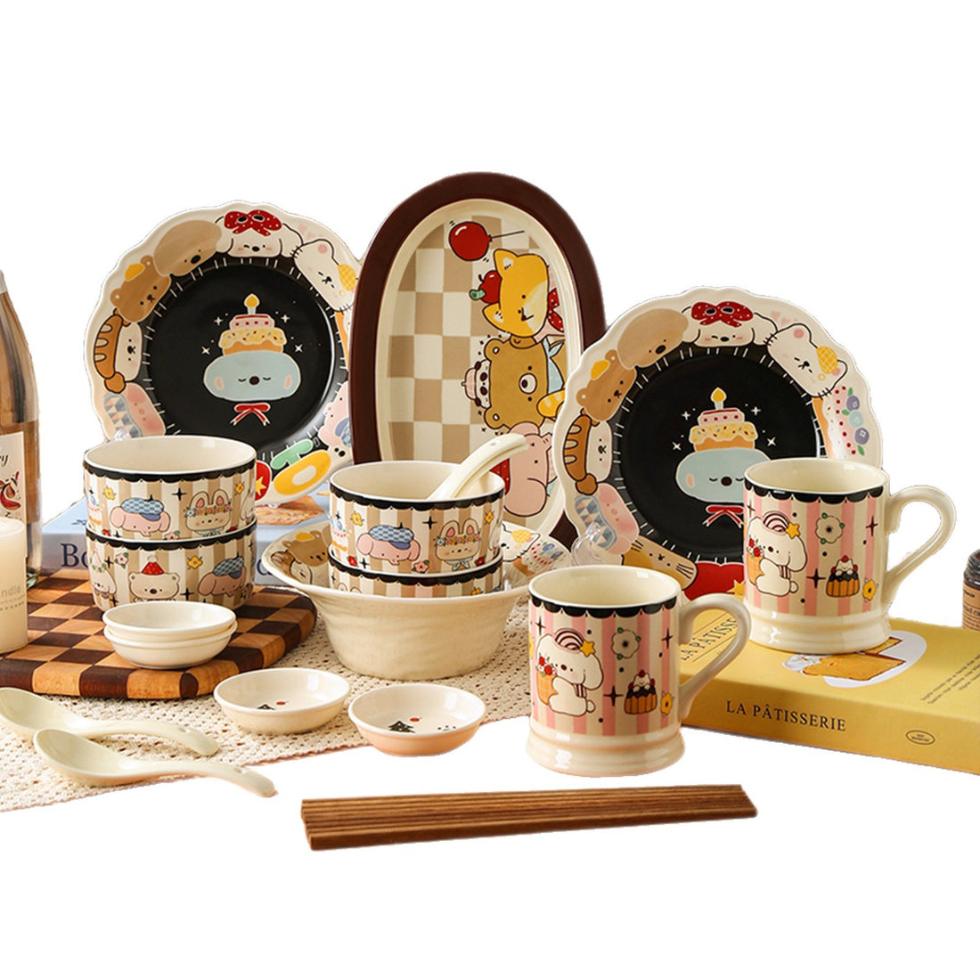 MaimaiLab “Playful Paws” Ceramic Tableware Gift Set