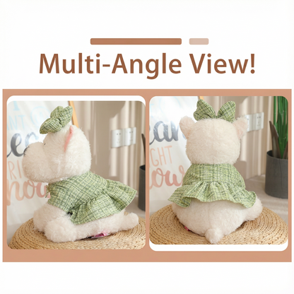 MaimaiLab Teddy Pup – Vintage Bow Plush (24cm)