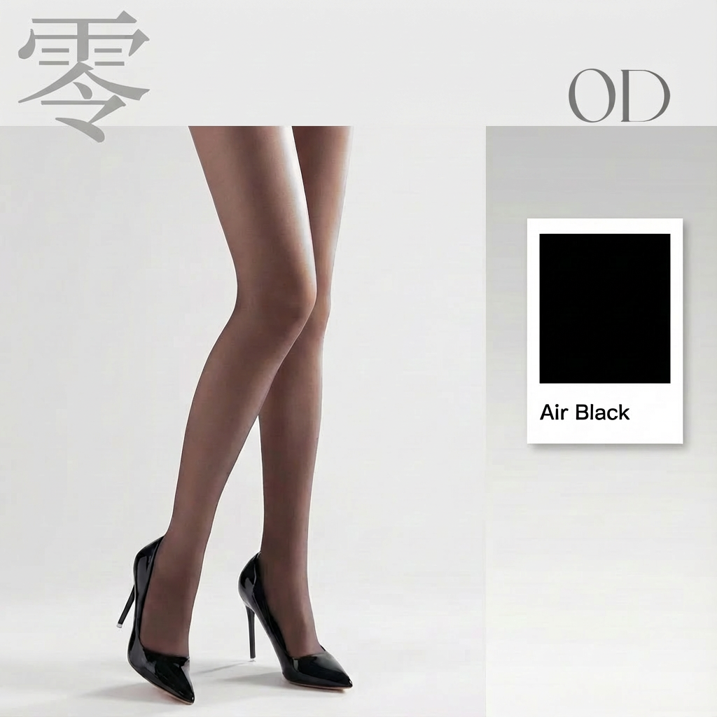 MaimaiLab “ZERO” Air Black 0D Pantyhose | Ultra-Sheer Invisible Look | 3-Pair Gift Set