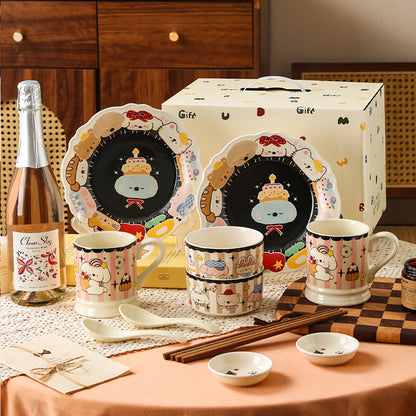 MaimaiLab “Playful Paws” Ceramic Tableware Gift Set