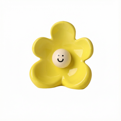 Smiley Flower Ceramic Vase