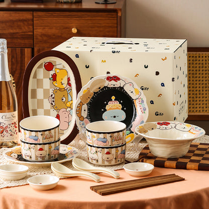 MaimaiLab “Playful Paws” Ceramic Tableware Gift Set