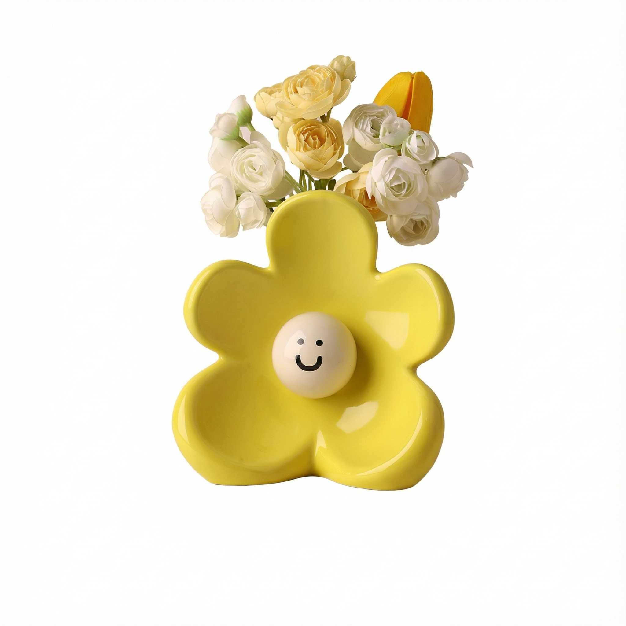 Smiley Flower Ceramic Vase